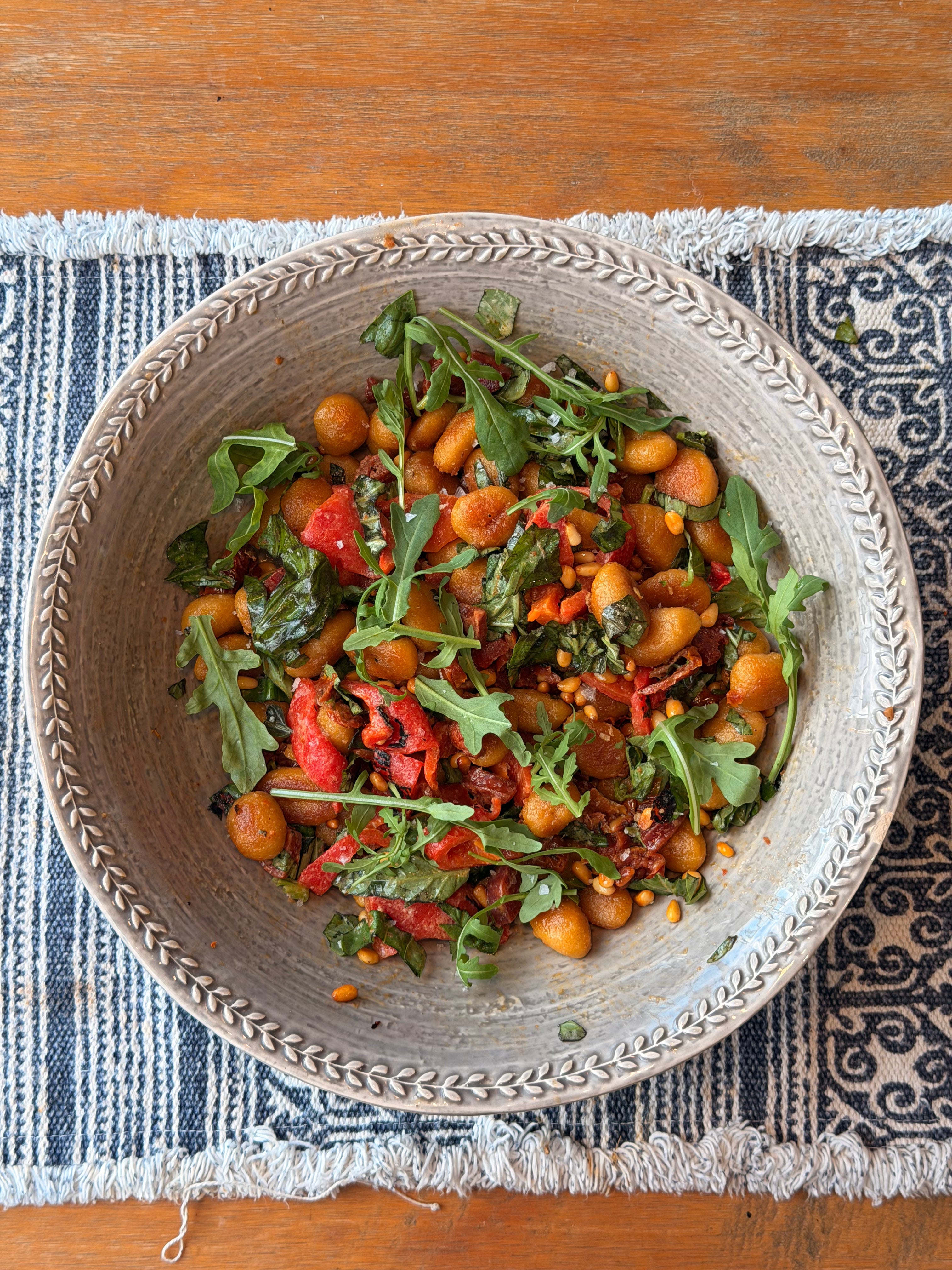 Fried Gnocchi Salad with Sunny & Luna