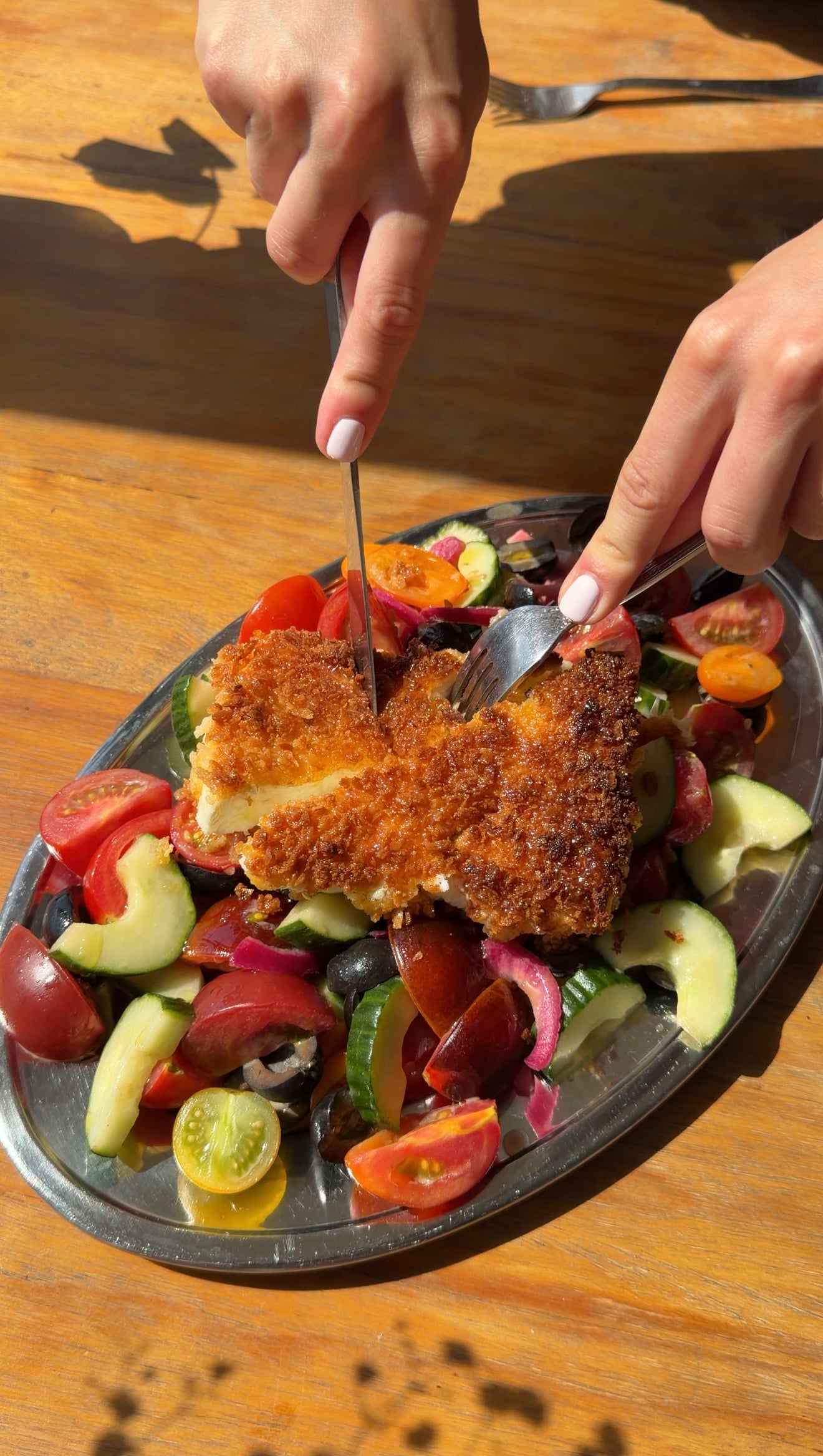 Crispy Feta Greek Salad