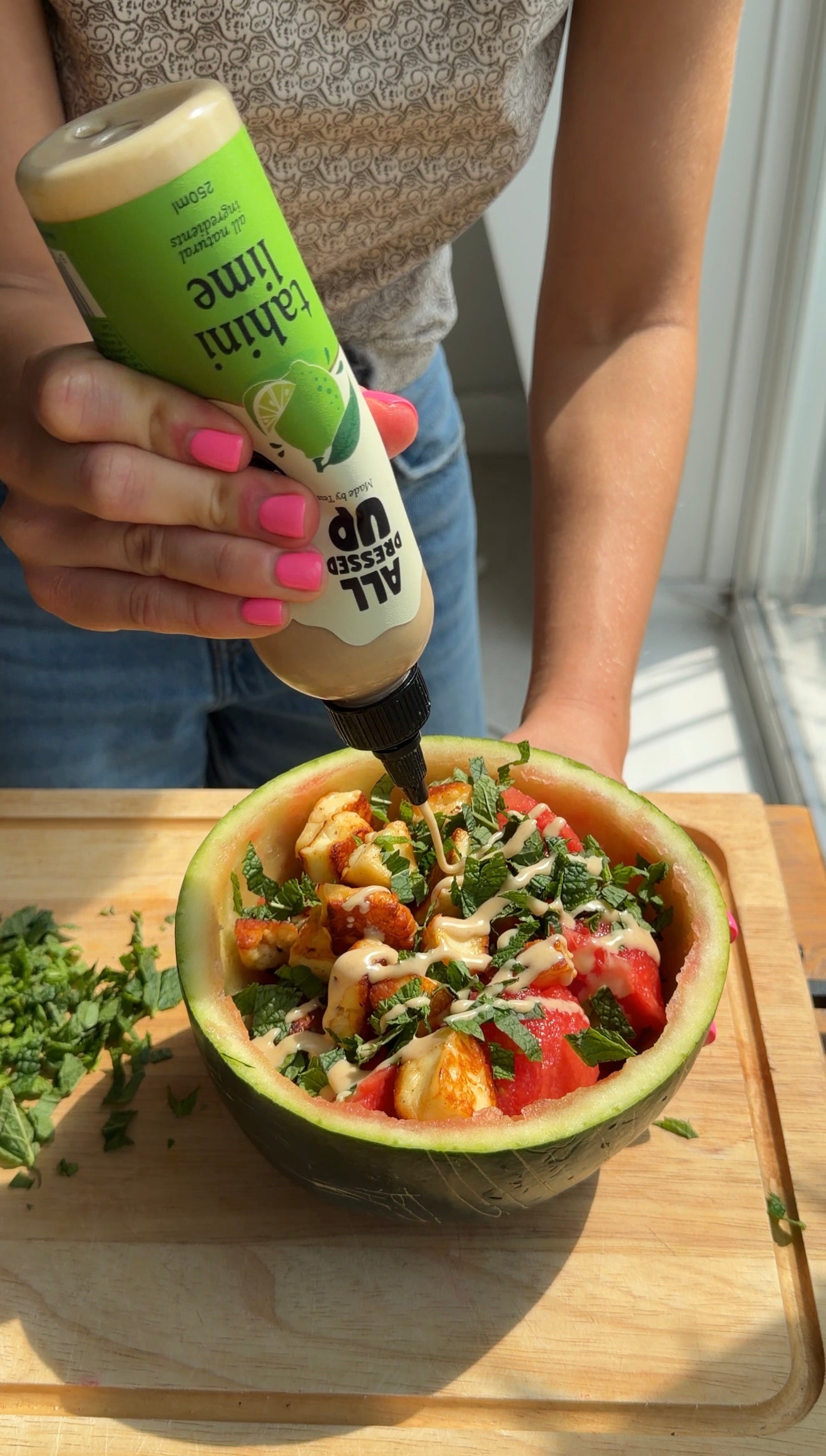 Halloumi And Watermelon Salad Bowl