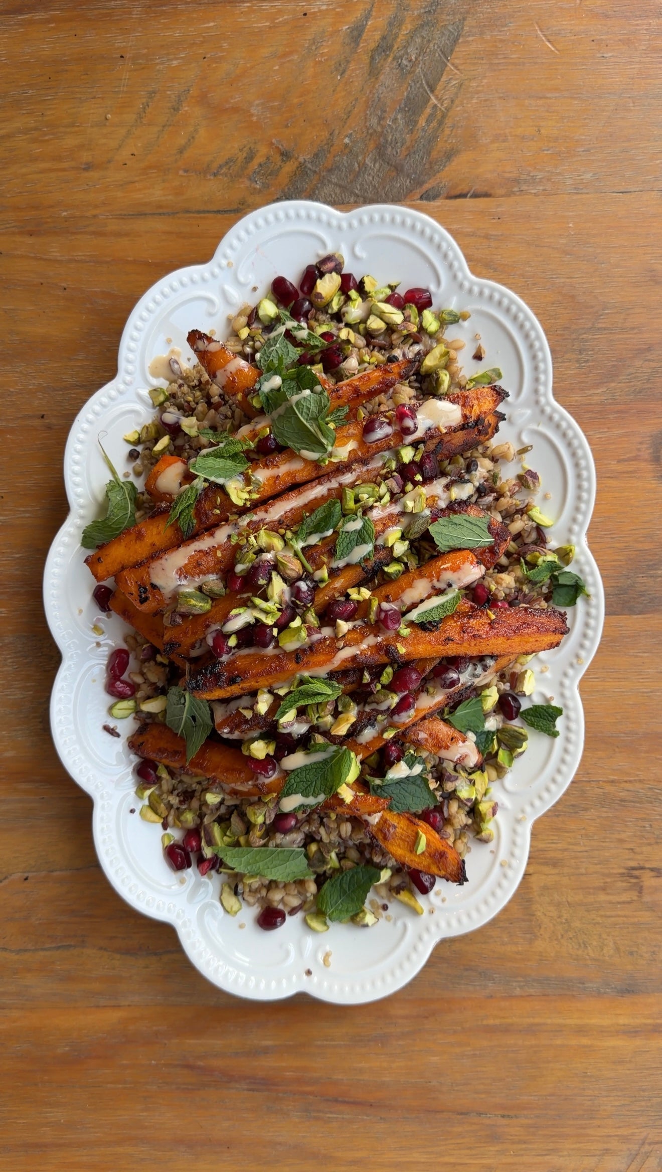 Spicy Harissa Roasted Carrots & Grains