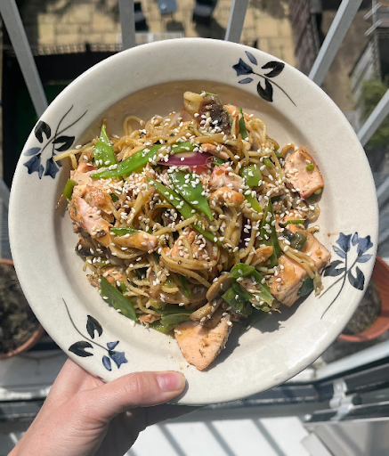 Sticky Miso Salmon Stir-Fry