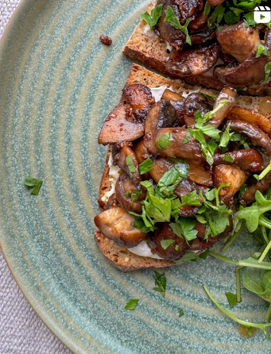 Miso mushrooms on toast