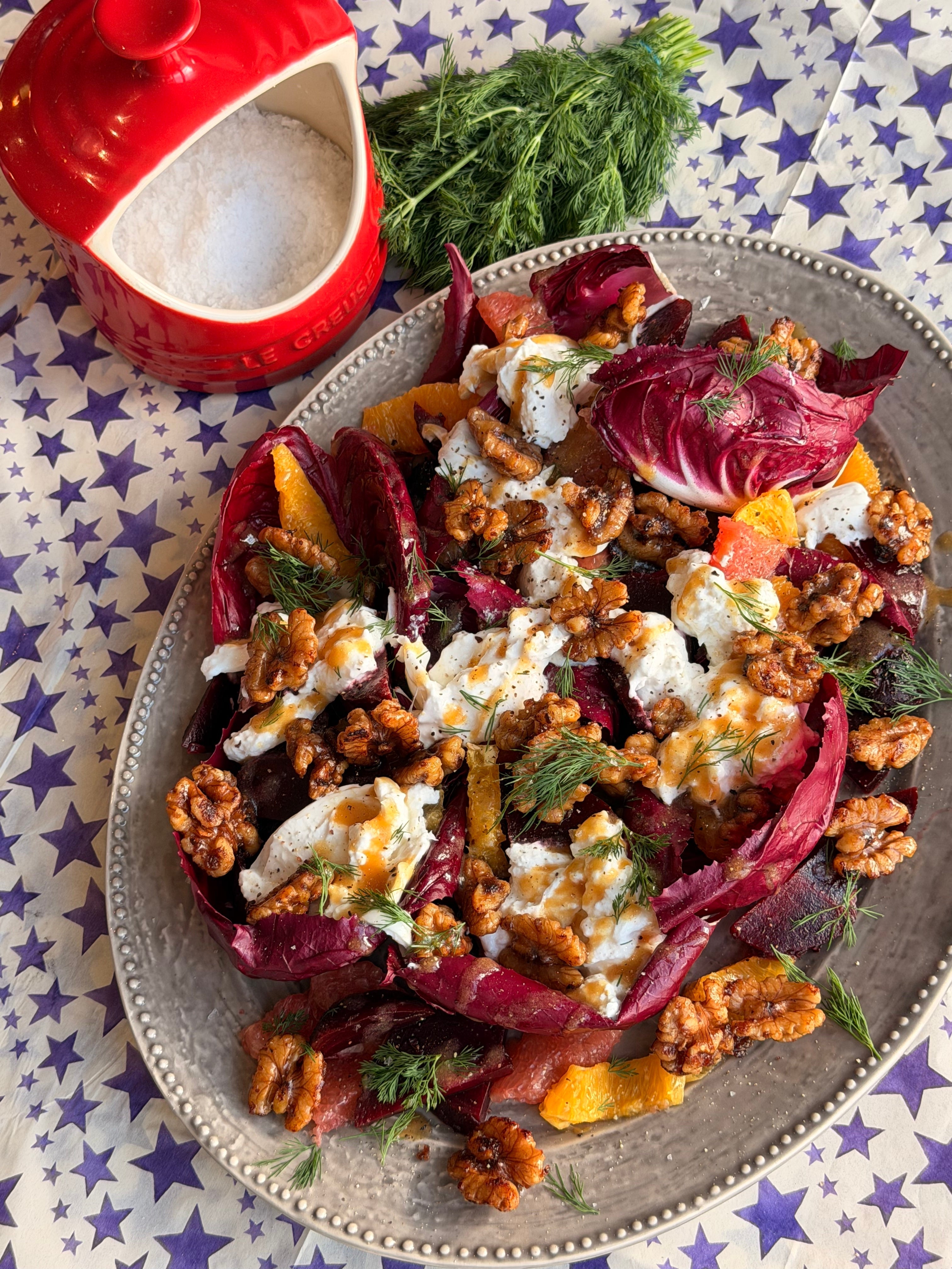 Winter Citrus and Burrata Salad with Miso Walnuts