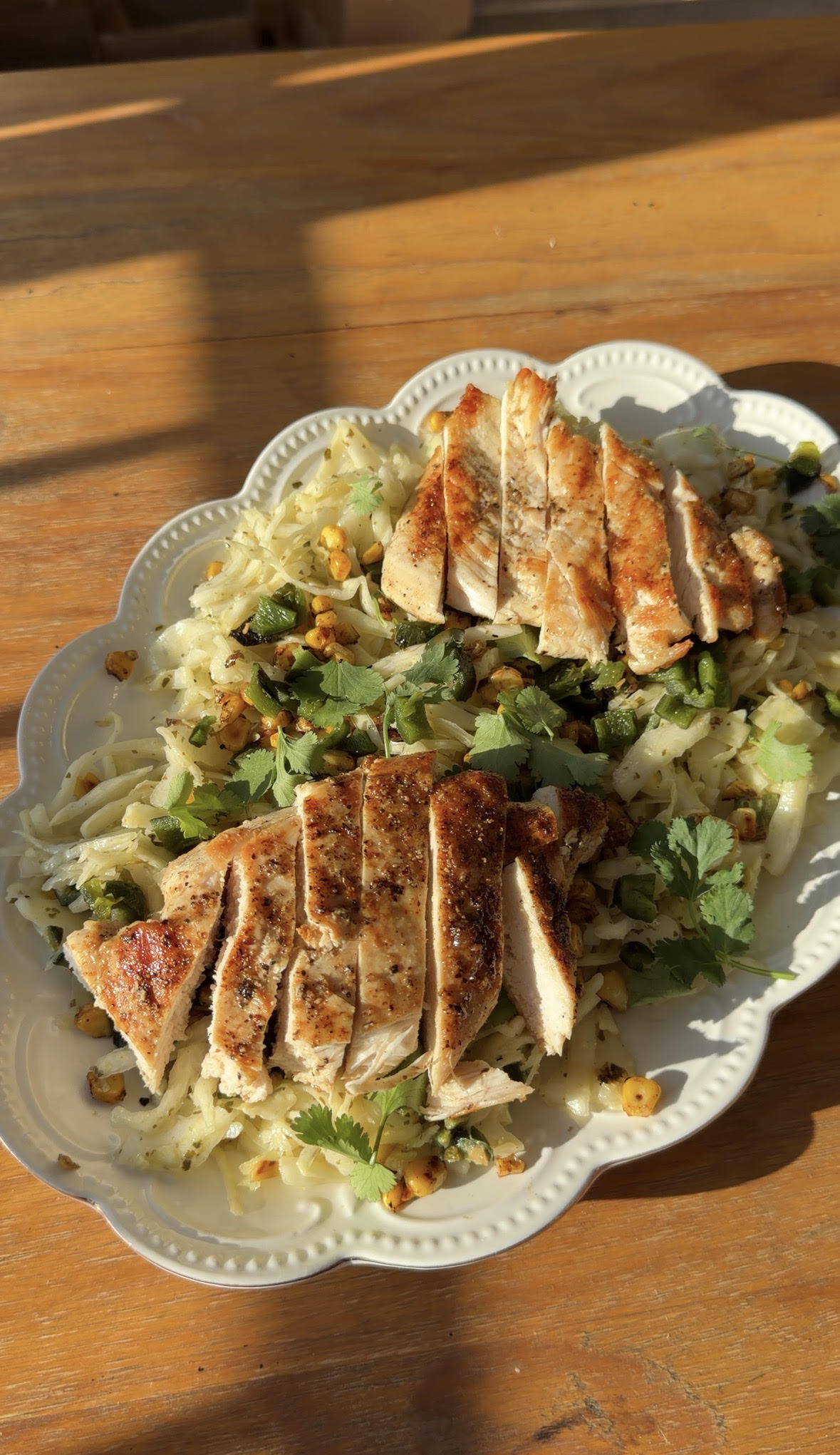 Mexican Inspired Charred Corn & Jalapeno Slaw With Side Of Sami